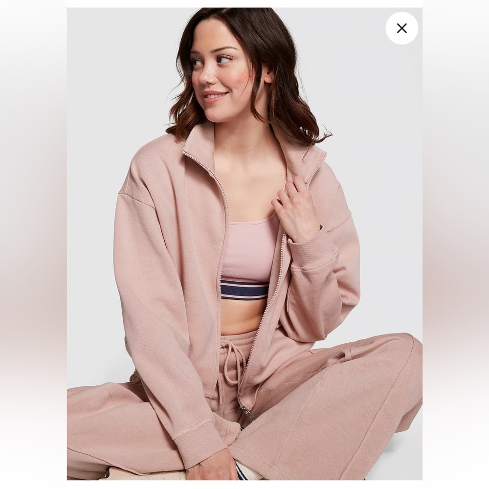 PINK Victoria’s Secret Ivy Fleece Full-Zip Sweatshirt